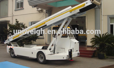 aviation airport air jet flight craft plane baggage luggage cargo vehicle truck convey ramp belt off loading loader