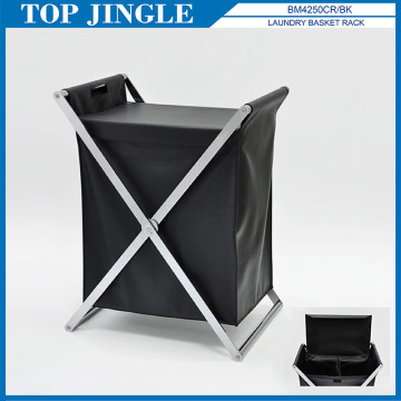 Heavy Gauge X Shaped Black Plastic Laundry Basket