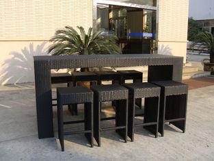 Resin Wicker Bar Set With Power Coated Aluminum Or Steel Fr