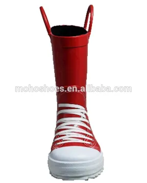 Kids Rubber Rain Boots with Shoelace,kid rubber boots
