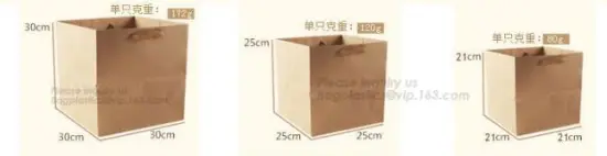 Heavy Duty Recycle Food Take Away Brown Craft Paper Bag With Handles, Food grade brown kraft paper bag
