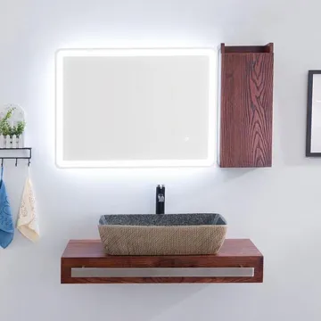 Affordable Wooden Bathroom Cupboard with Wood Grain