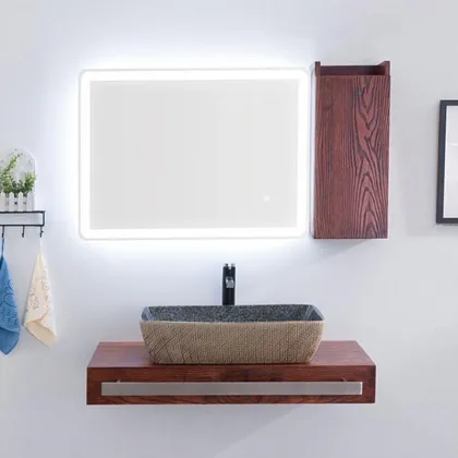 Affordable Wooden Bathroom Cupboard with Wood Grain