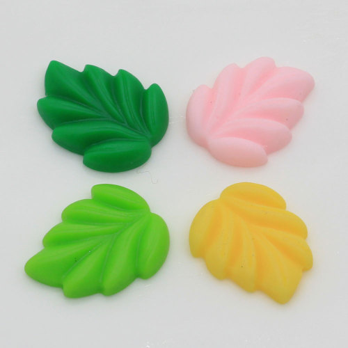 20mm Flat Back Resin Green Leaves Cabochons For Kawaii Phone Protection Shell DIY Crafts Accessories