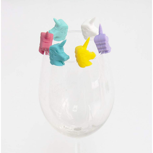 Unicorn 6pcs bere indicatore di vino in vetro etichette