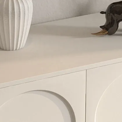 Cream Sideboard with MDF Board and Metal Legs for Living Room