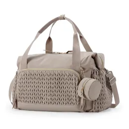 Woven Texture Mommy Tote Diaper Bag Baby Stroller