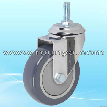Economic PVC wheel Thread Stem hospital bed caster wheels