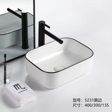 Modern sanitary ware bathroom rectangular ceramic sink