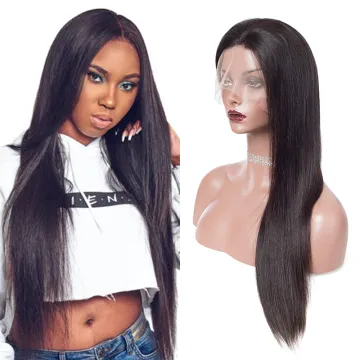 2021 hot 13*4 lace closure low price natural straight black long hair wig brazilian virgin human hair hd lace wig