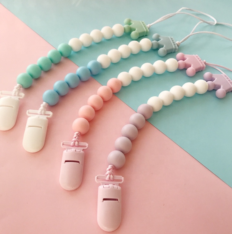 Pacifier Clip Silicone Beads Baby Teether