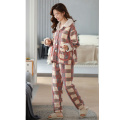 Pyjamas för kvinnor varm sammet höst och vinter