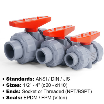 ANSI/DIN/JIS Standard Industrial CPVC True Union Ball Valve (1/2-4")