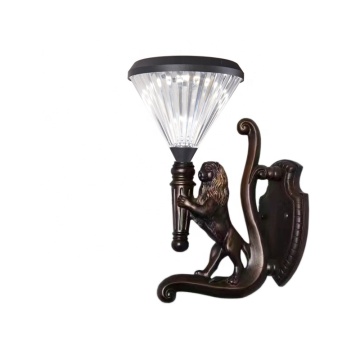 IP65 Aluminium Frame Animals Resin Monkey Lion Garden Solar Wall Light Bracket