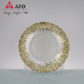 Wholesale gold silver Table Decoration Glass Charger Plate