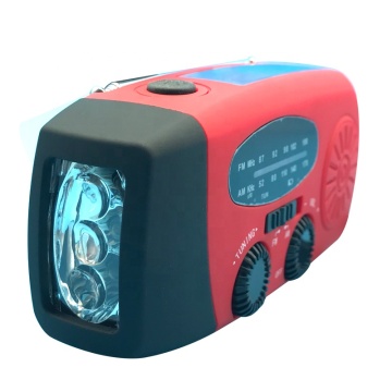 Disaster Prevention Multifunctional Emergency Solar Radio with Hand Crank Generator and Mobile Phone Charging Flashlight