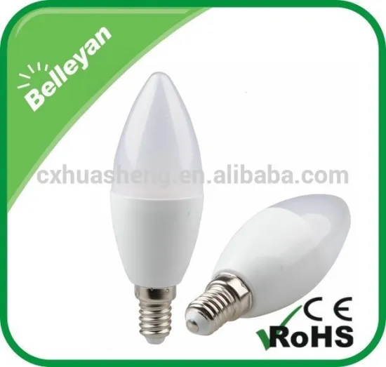 Hot sales led candle light Non-dimmable C37 6w led candle light E14/B22 led lamp with tail