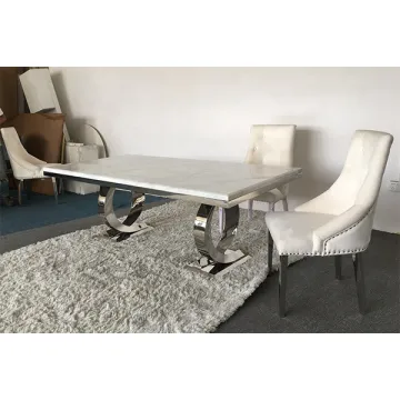 Scandinavian Marble Luxury Dining Table and Chair Set