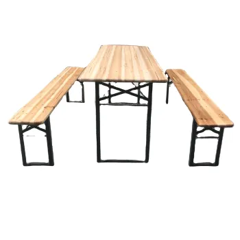 Metal and Plastic Wood Dining Table Sets for Outdoor Restaurants and Patios
