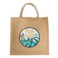 Үлкен табиғи экологиялық таза Burlap Jute Tote Beach сөмкесі