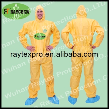 disposable SMS coated PE 90gsm coverall