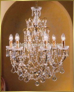 Classic rustic crystal cast iron chandelier