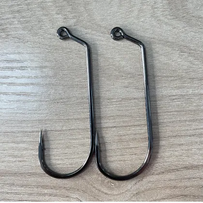 High Quality BKK 9070 2X Strong Round 60 Degrees Jig Head Hook - Saltwater Fishing Black Nickel Color