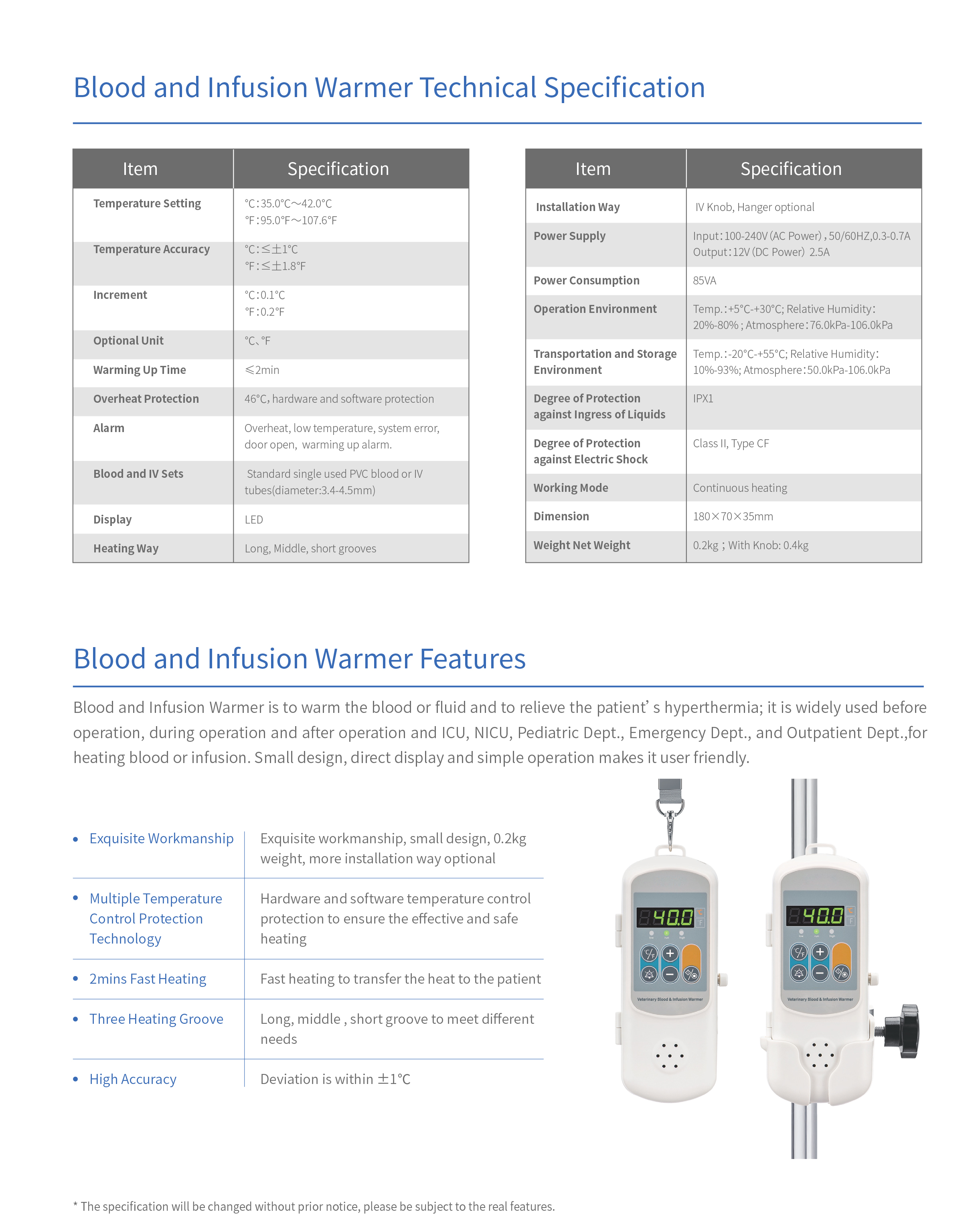 blood and infusion warmer