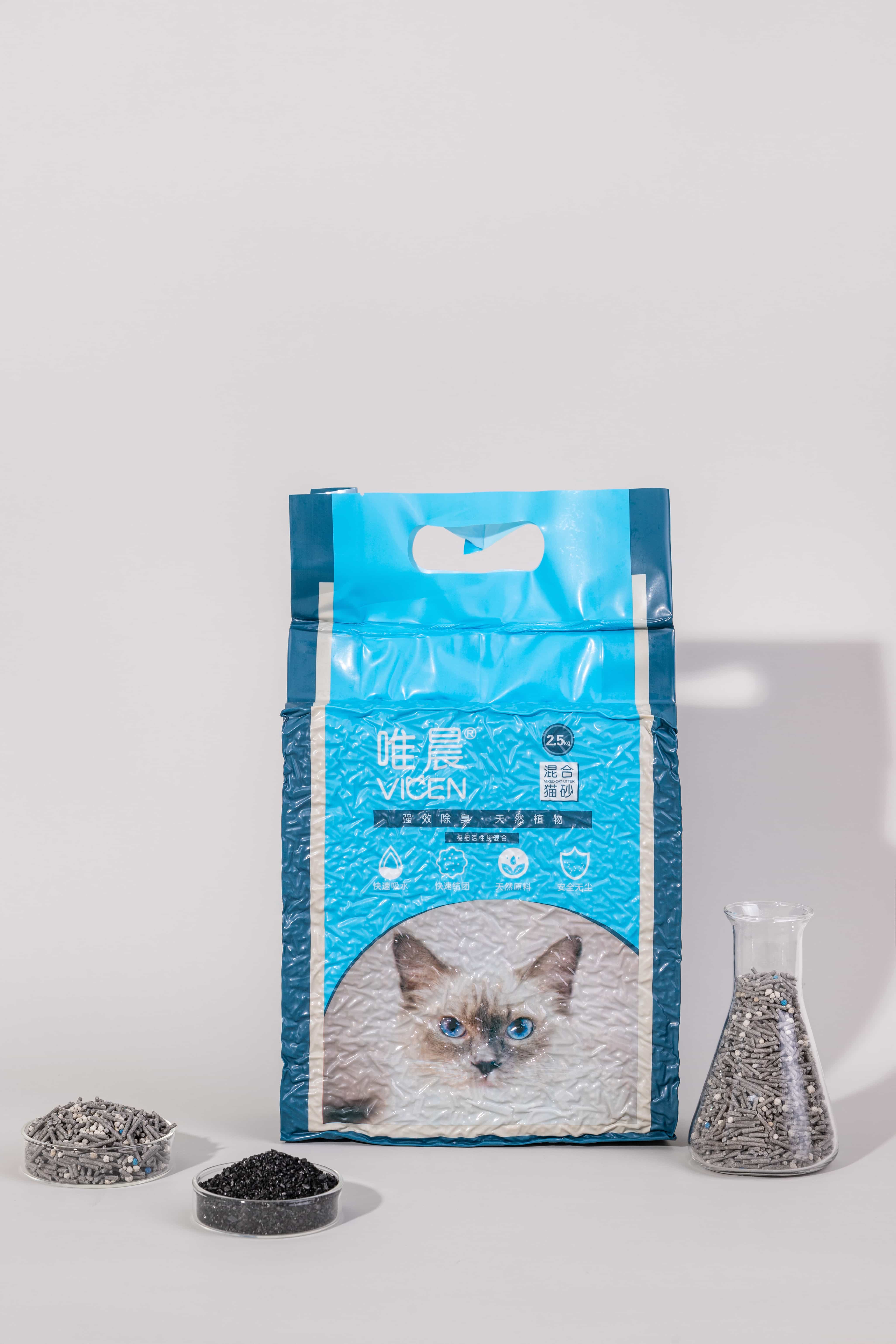 Activated carbon cat litter
