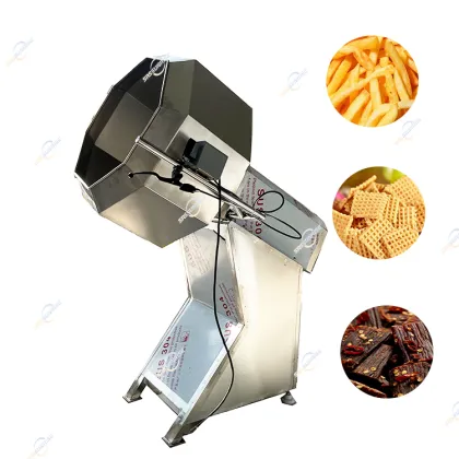 Stainless Steel Snack Seasoning Machine for Nuts, Peanuts, and Chips