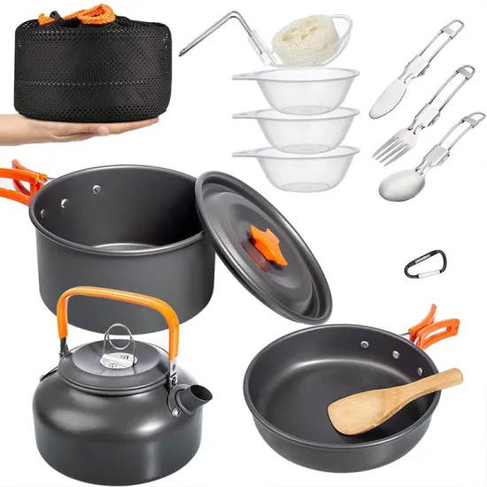 Folding Non-Stick Aluminium Camping Cookware Mess Kit