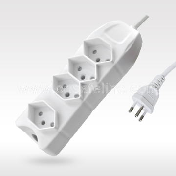 Wholesale Power Strip with 4 Swiss Sockets in White Color - No Switch Included