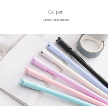 Kawaii Cat Theme Stationery: Explore Cute Swing Tail Meow Pens in Black and Gel Form