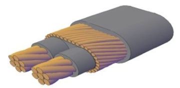 Sheathed Xlpe Power Cable , Inner Ribbon And Conductor Concentrico De Cu 8x3