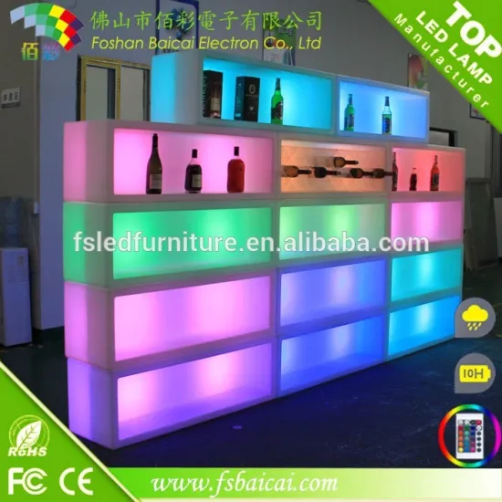 CE&ROHS Certification and Plastic Material led ice bucket/LED beer bucket for nightclub