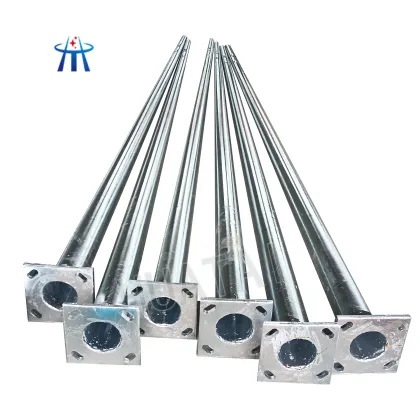 Huatai Cheap Galvanized Electric Steel Street Light Poles 7m-8m
