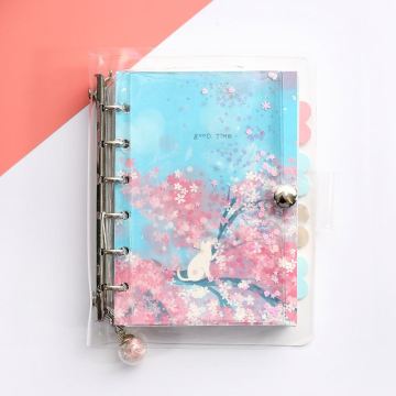 Holographic Clear PVC Cover Loose Leaf Appointment Diary Notebook with Zipper Pouch - Custom