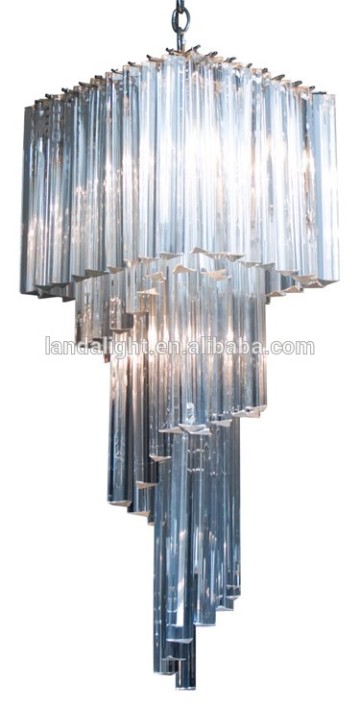 Triangle glass prism chandelier