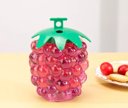 Grape-Shaped 500ml PET Plastic Juice Bottle with Leaf Lid