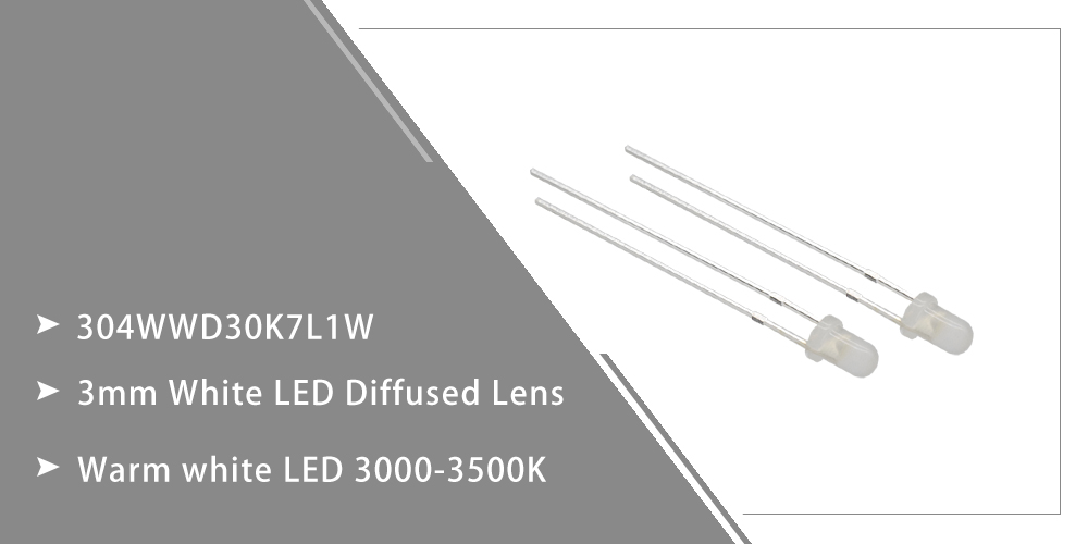 diffused 3mm warm white LED