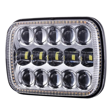 Wholesale 12V 95W 7Inch LED Headlight with DRL - Offroad Truck Square Headlamp