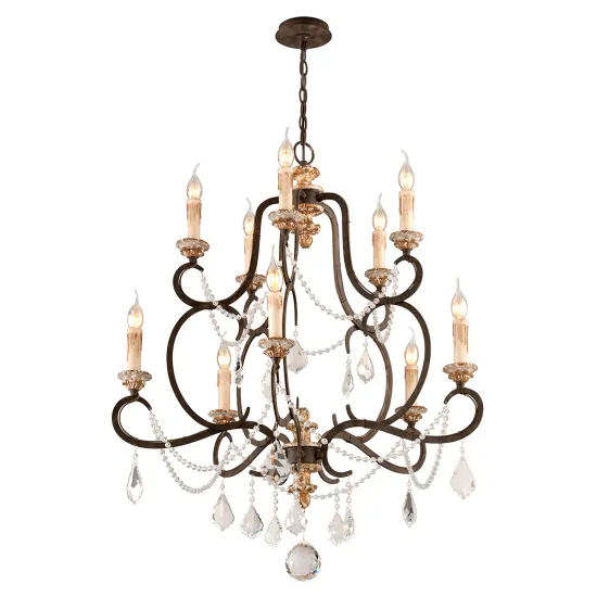 Country Style Crystal Chandelier for Bedroom and Living Room