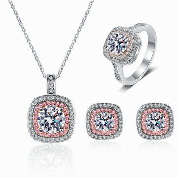 High-Quality Diamond Moissanite Jewelry Sets: Rings, Earrings, Pendant, and Necklace in 925 Sterling Silver with GRA Certificate