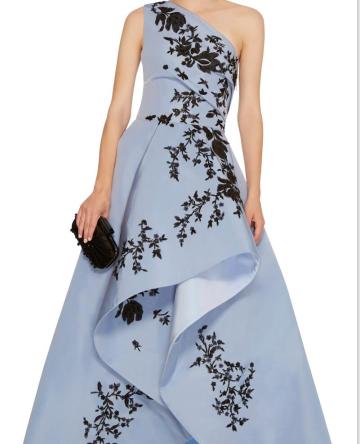 One-shoulder satin printed light grey blue dresses summer lady dress woman fashion dresses