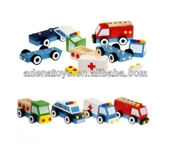 Wooden kids Assembling educational DIY toys car