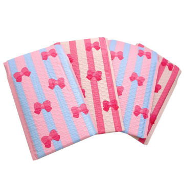 Pink Bow Design Poly Bubble Mailers