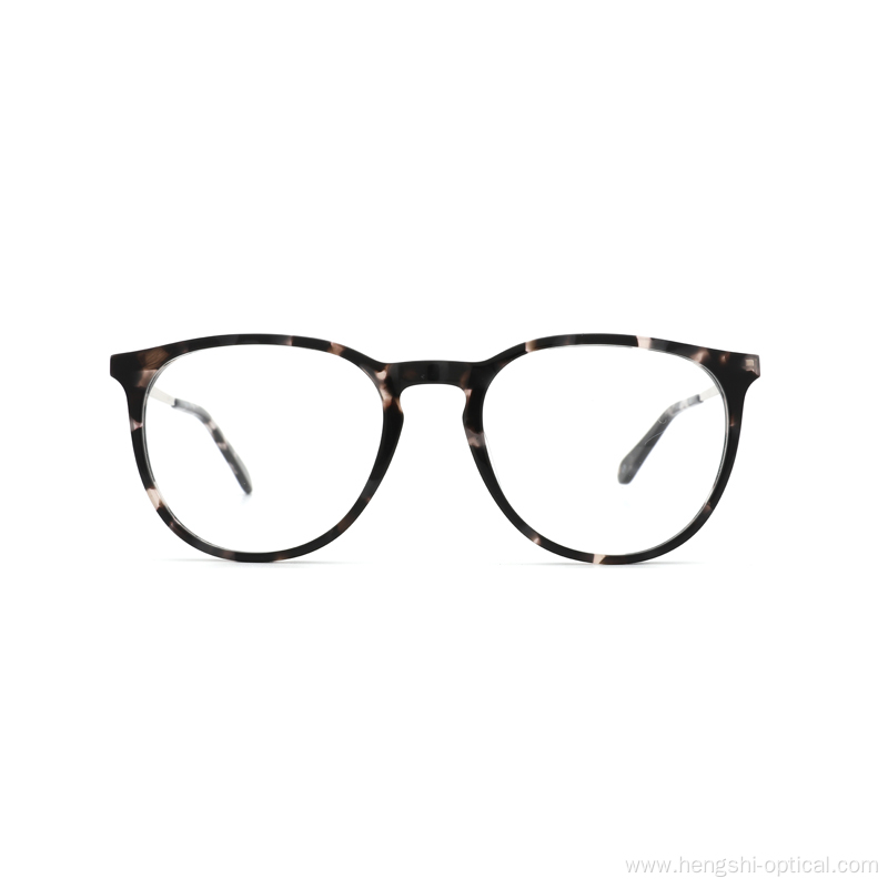 Design Full Rim Acetate Eyeglasses Featuring Metal Temple Optical Glasses