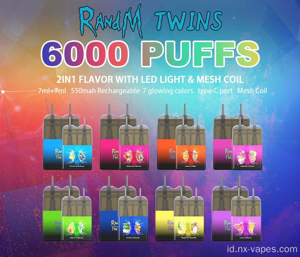 Randm Twins 2in1 LED Light Disposable Vape Pod
