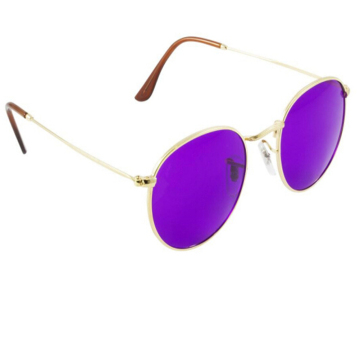 Color Therapy Sunglasses: Colored Tinted Lens Glasses with Metal UV400 Protection
