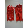Roter 11-Zoll-PVC-Handschuh mit offener Manschette
